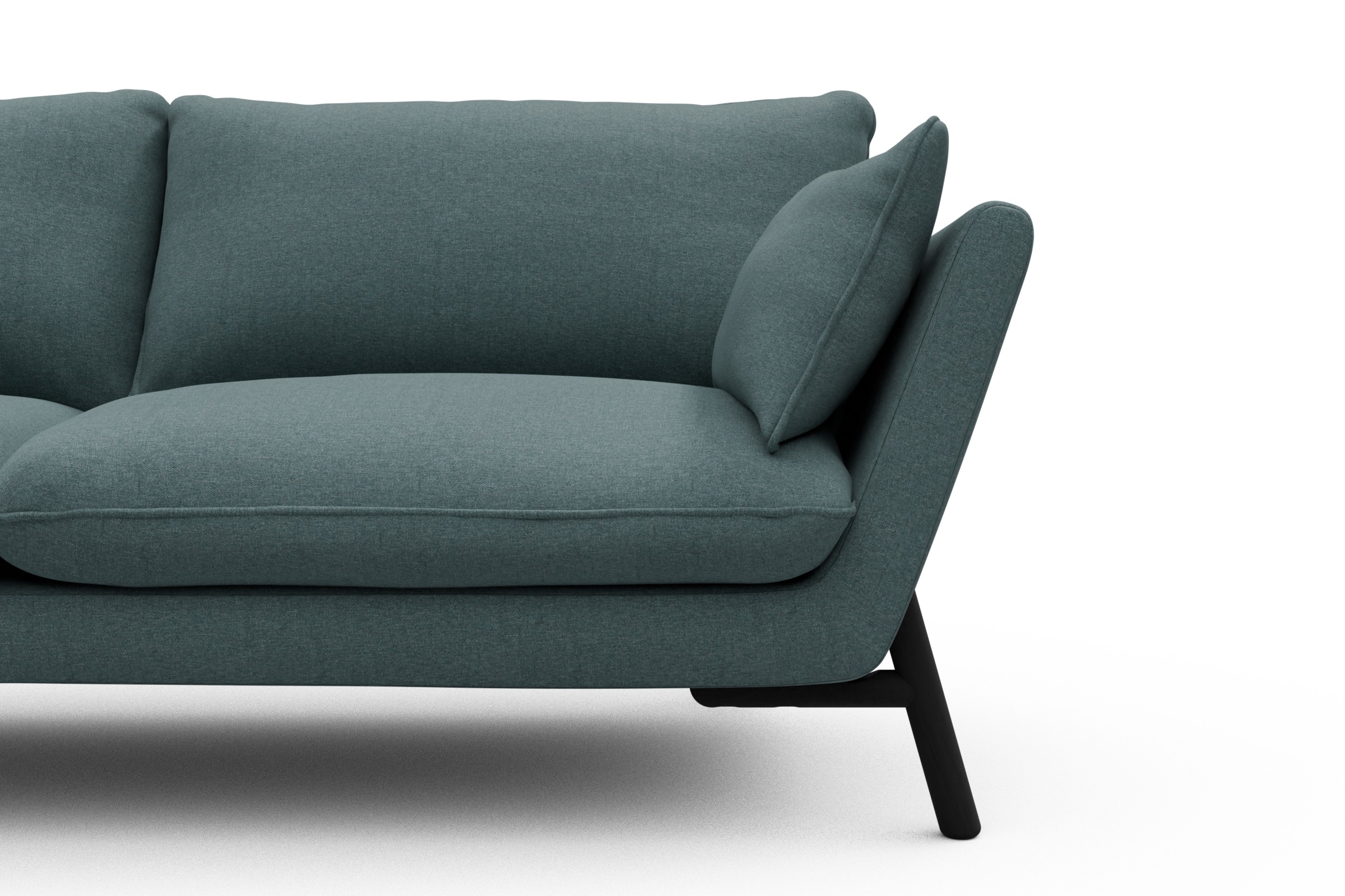 Sofa Emil 3-Sitzer Beinfarbe Eiche Schwarz Satya-Niagara