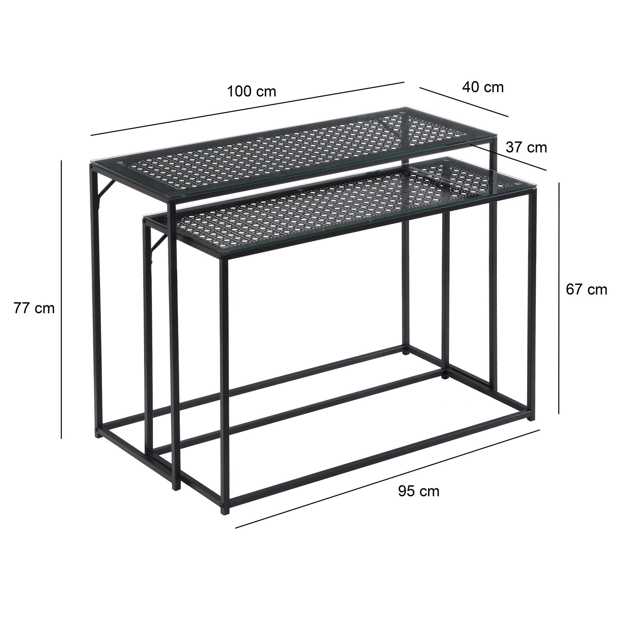 Konsolentisch Myrland Glas Schwarz 100 × 40 × 77 cm