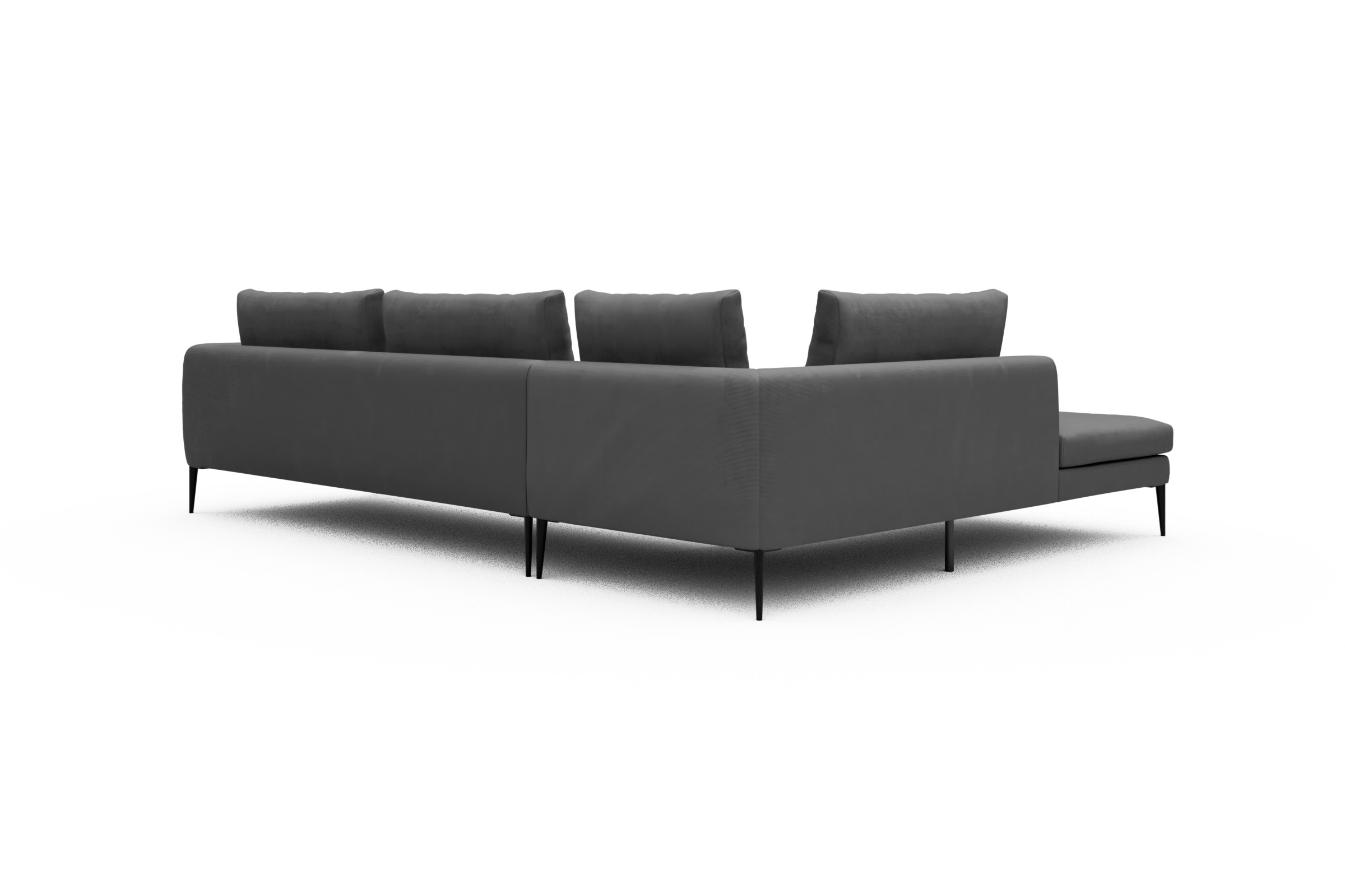 Ecksofa Paul Relax-Ecke rechts mit 3-Sitzer Cordufine-Grey