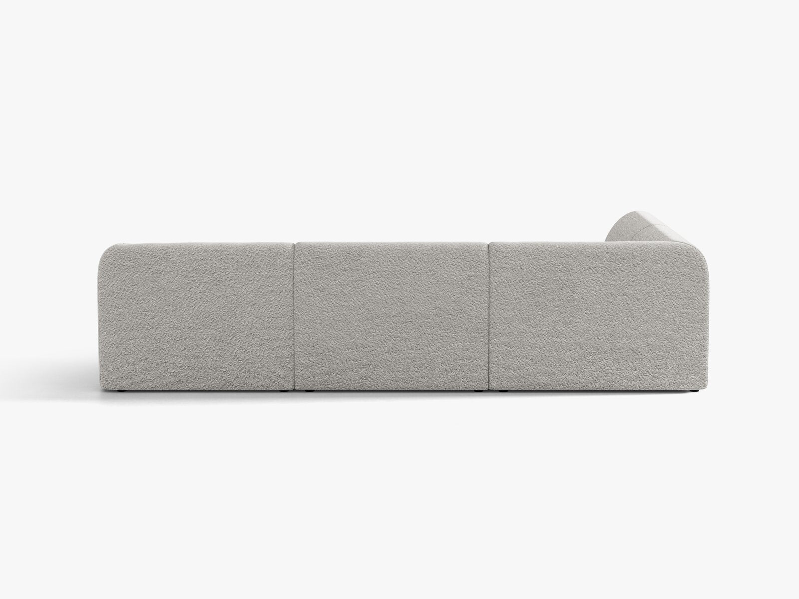 Micadoni Ecksofa Miley 6-Sitzer Links Boucle Baloo Hellgrau