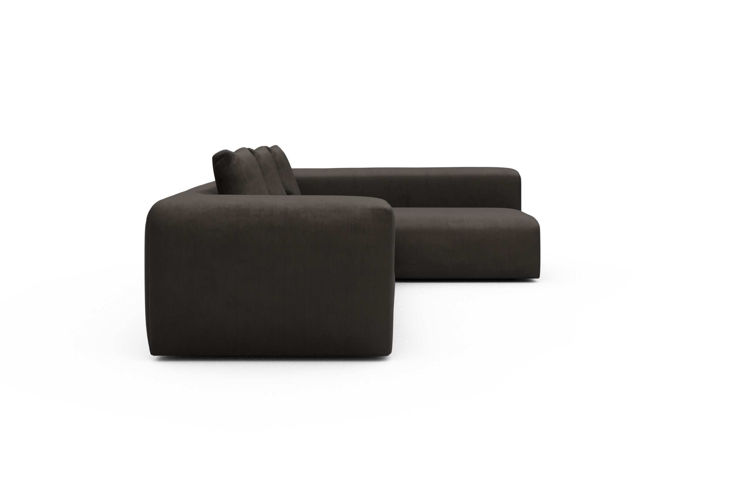 Ecksofa Fred 2x 2,5-Sitzer rechts offen Cordufine-Taupe