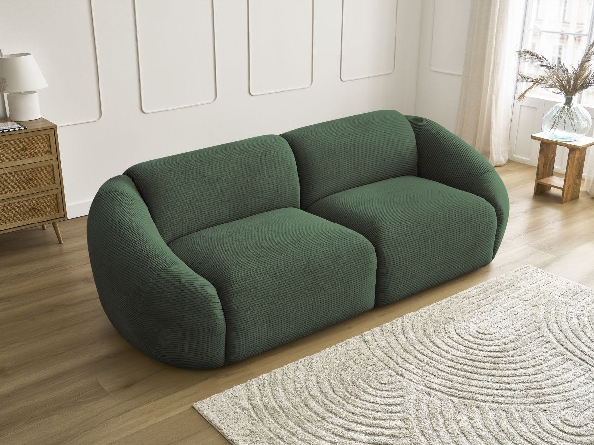 Bobochic Tina Sofa 3-Sitzer Cordsamt Grün