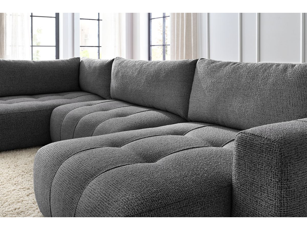 Bobochic Arsene Wohnlandschaft Melange-Stoff Dunkelgrau Ecke rechts