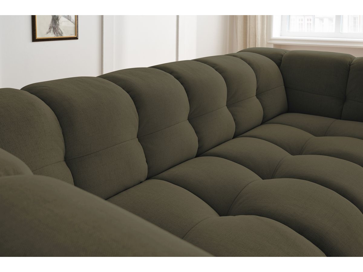 Bobochic Cloud Sofa 4-Sitzer mit Pouf Stoff Grün