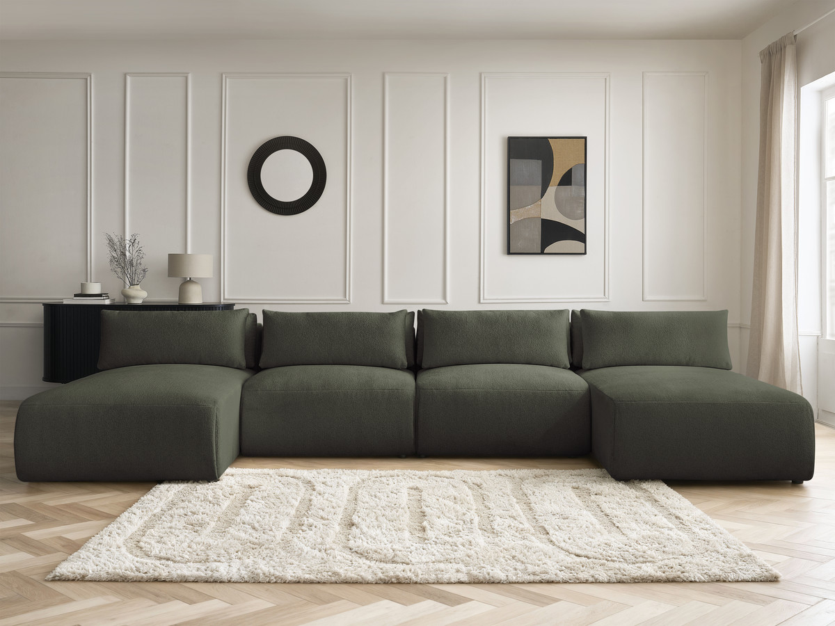 Bobochic Jana Wohnlandschaft Melange-Stoff Grün