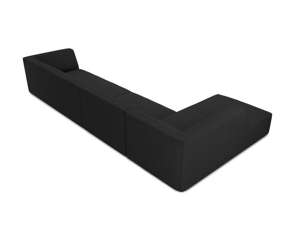 Cosmopolitan Design Ecksofa Siena 5-Sitzer Strukturierter Stoff Ottawa Schwarz Links