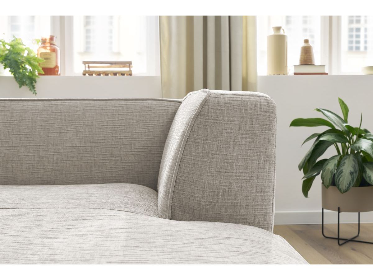Bobochic Megeve Méridienne-Modul Strukturstoff Beige Ecke rechts