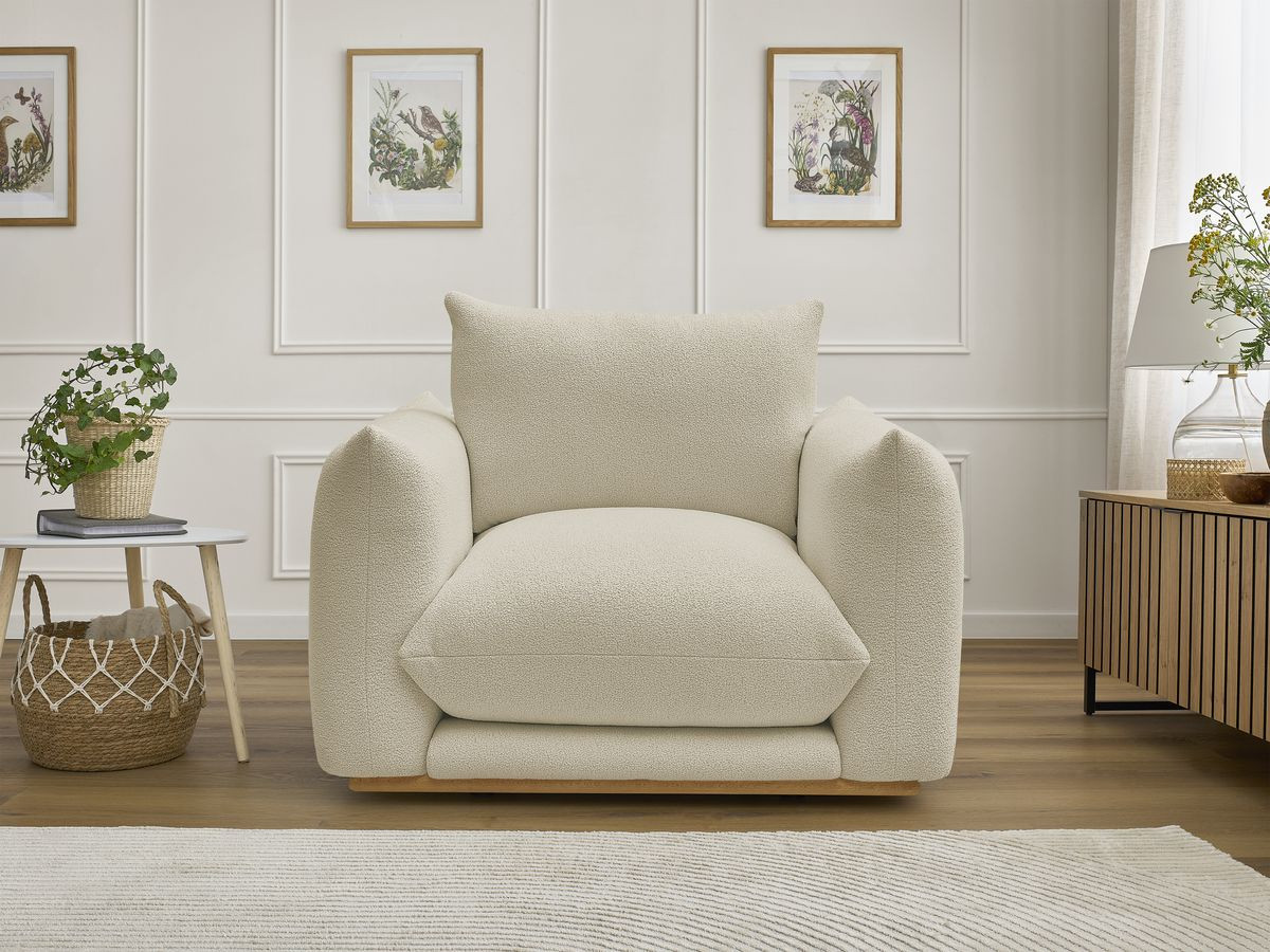 Bobochic Ernest Sessel Bouclé-Stoff Beige