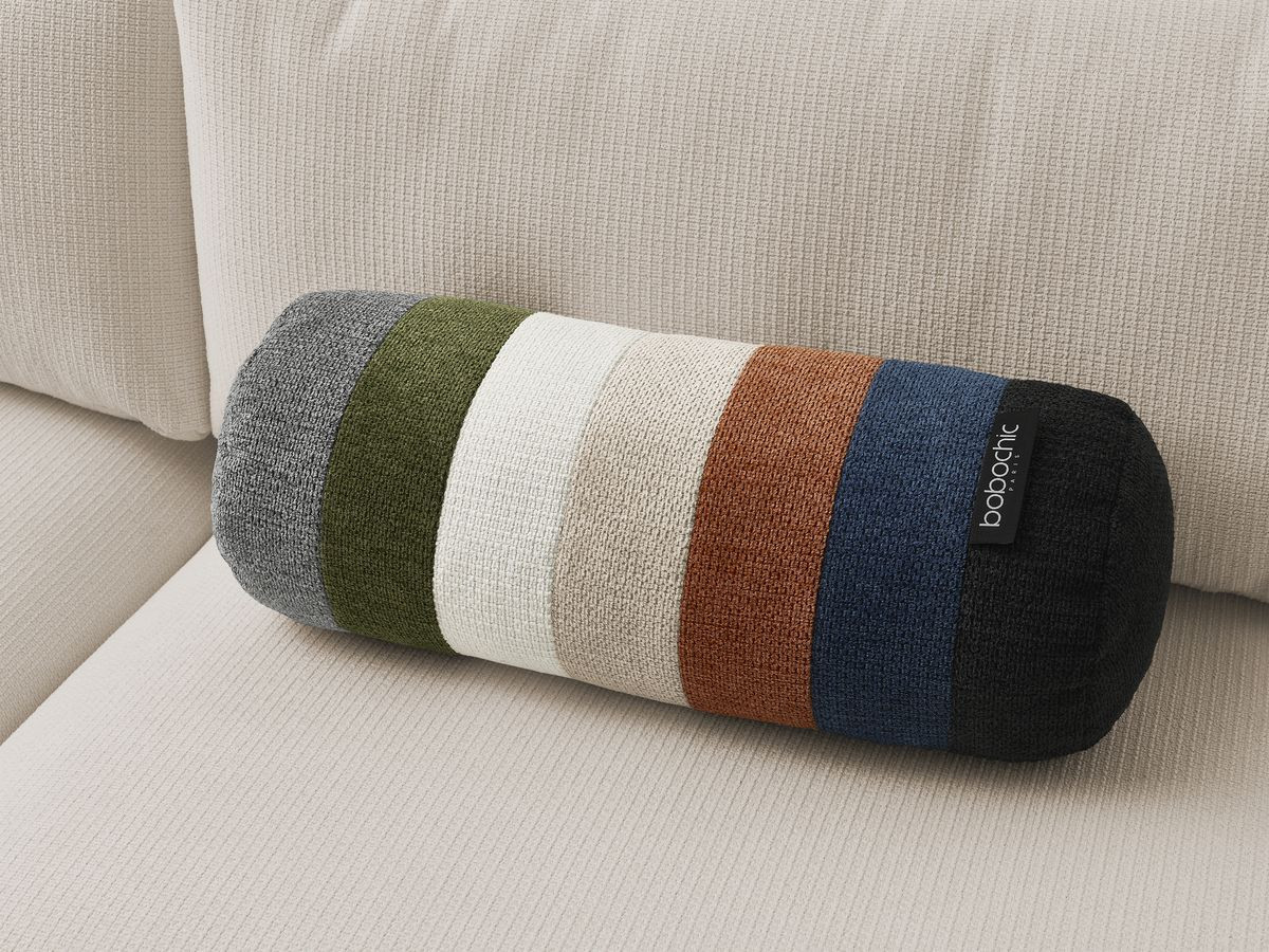 Bobochic Ezechiel Schlafsofa 3-Sitzer mit Bettkasten Melange-Stoff Beige