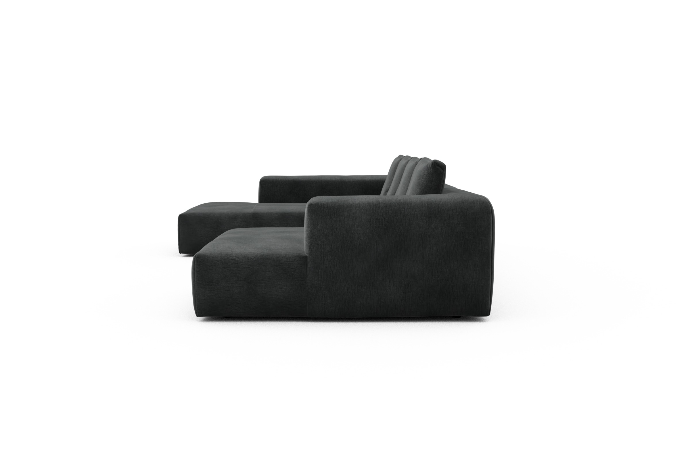 Wohnlandschaft Fred Relax-Ecke links mit 2-Sitzer und Chaiselongue rechts Smooth-Deep-Warm-Grey