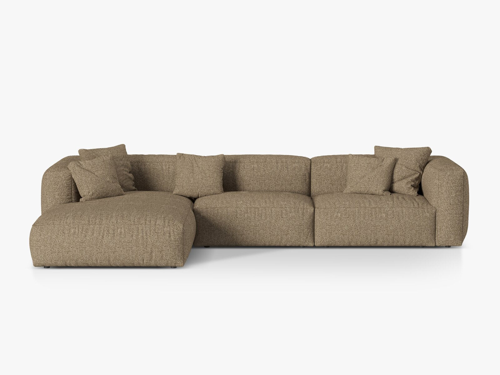 Micadoni Ecksofa Martina 3-Sitzer Links Boucle Monet Cappuccino