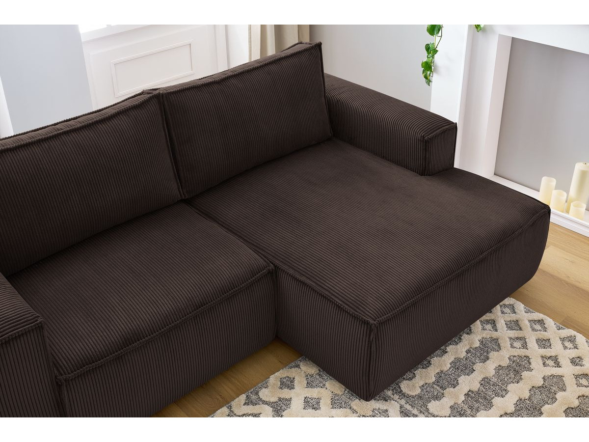 Bobochic Nihad Ecksofa Cordsamt Braun Ecke rechts