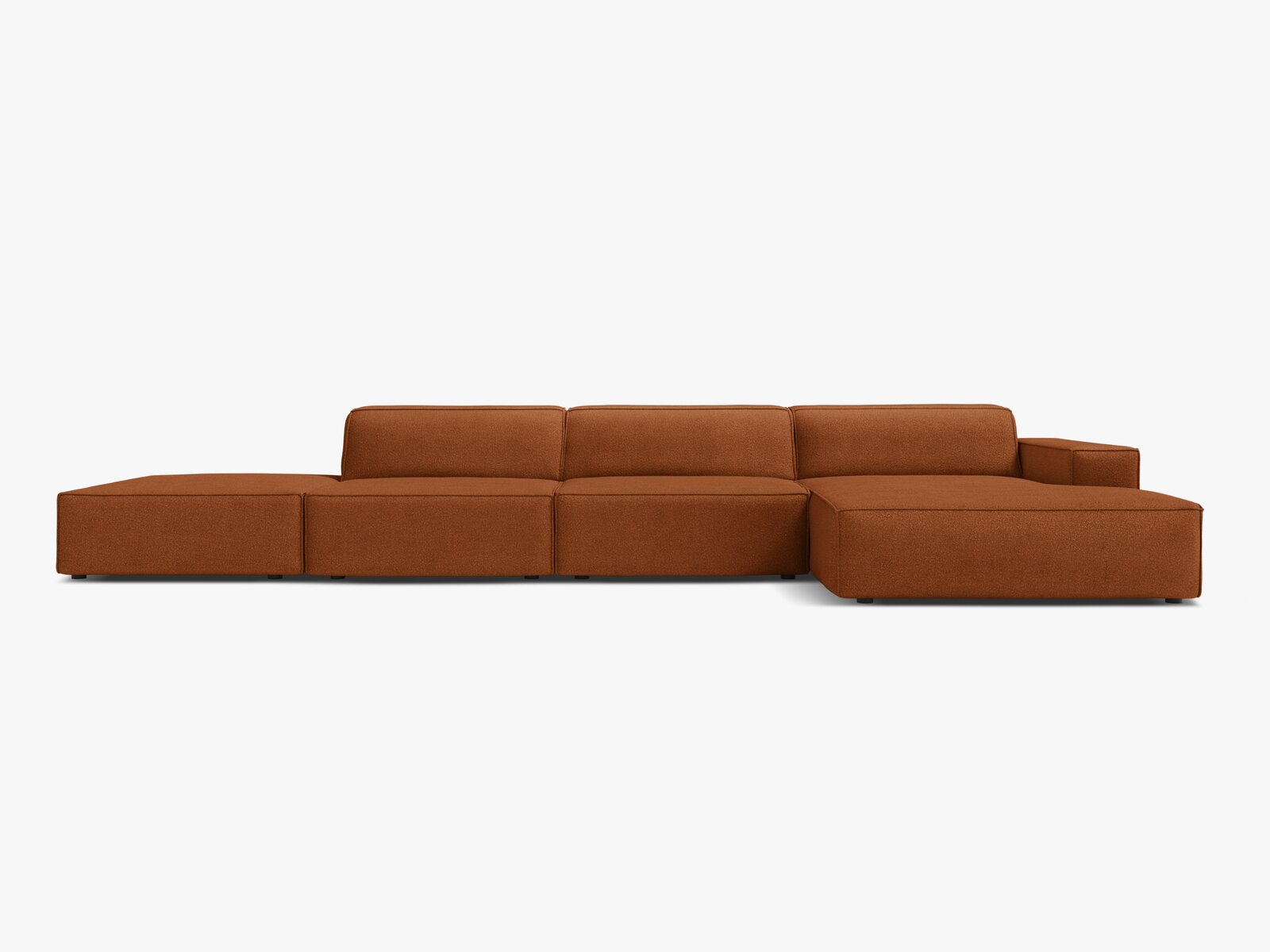 Micadoni Ecksofa Jodie 5-Sitzer Rechts Boucle Baloo Terrakotta
