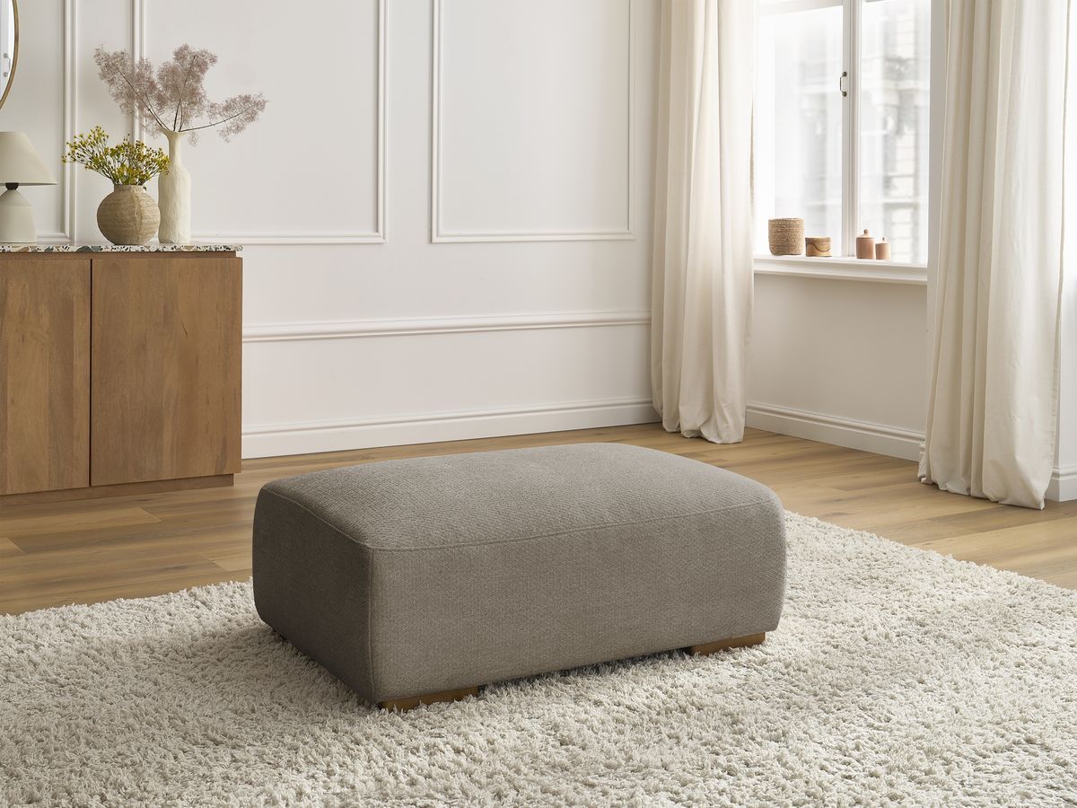 Bobochic Sidonie Pouf Melange-Stoff Taupe