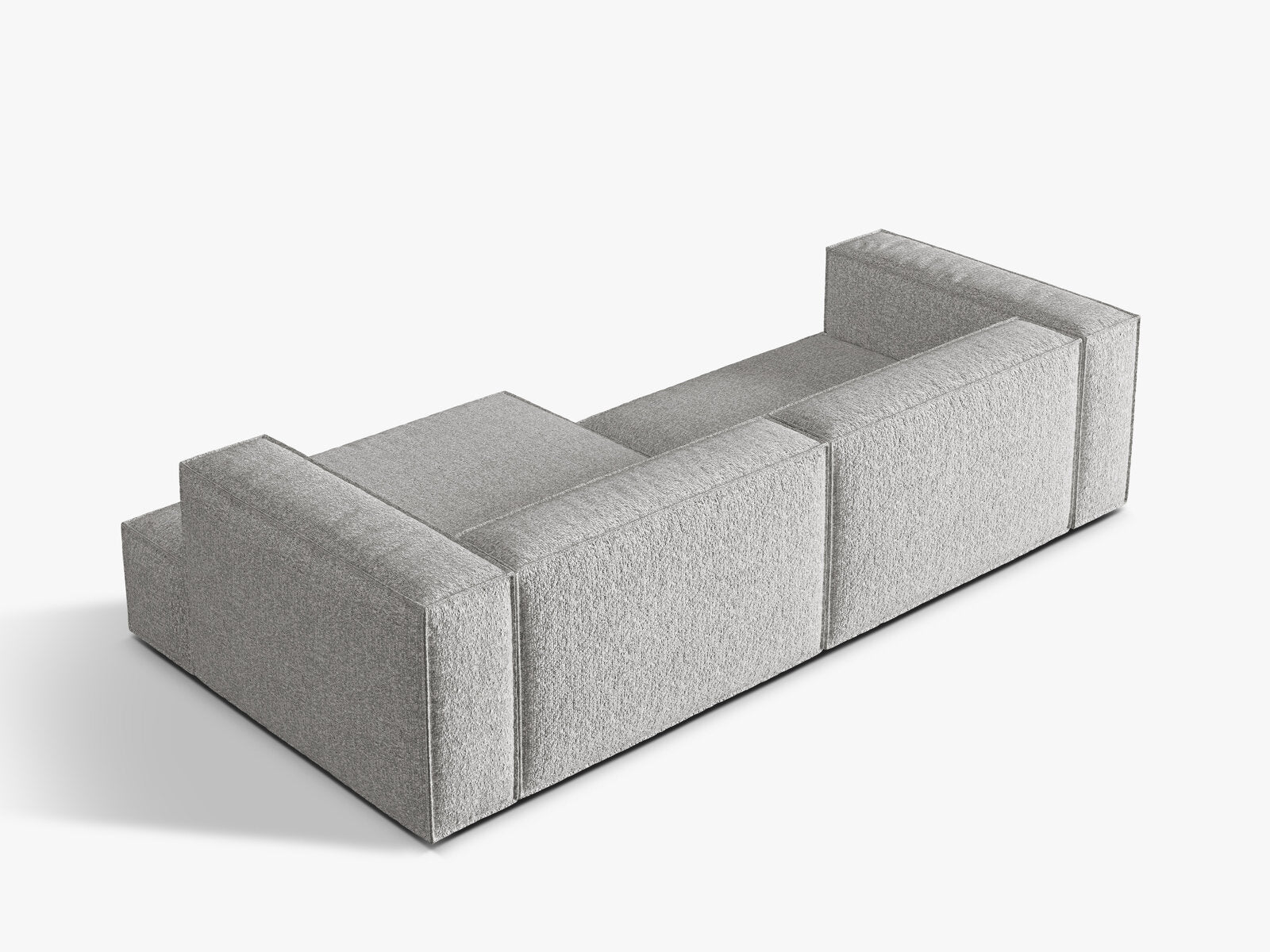 Micadoni Ecksofa Nuria 4-Sitzer Rechts Boucle Silber