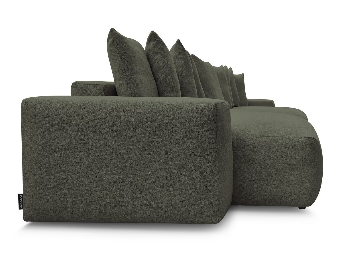 Bobochic Voltaire Wohnlandschaft 420 × 165 cm Melange-Stoff Grün