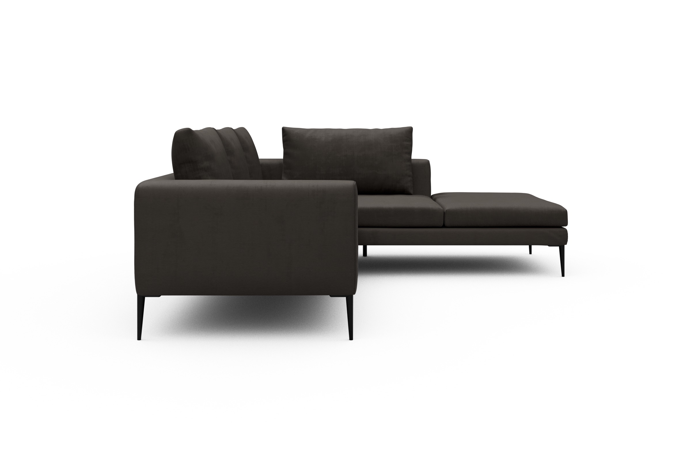 Ecksofa Paul Relax-Ecke rechts mit 2-Sitzer Cordufine-Taupe