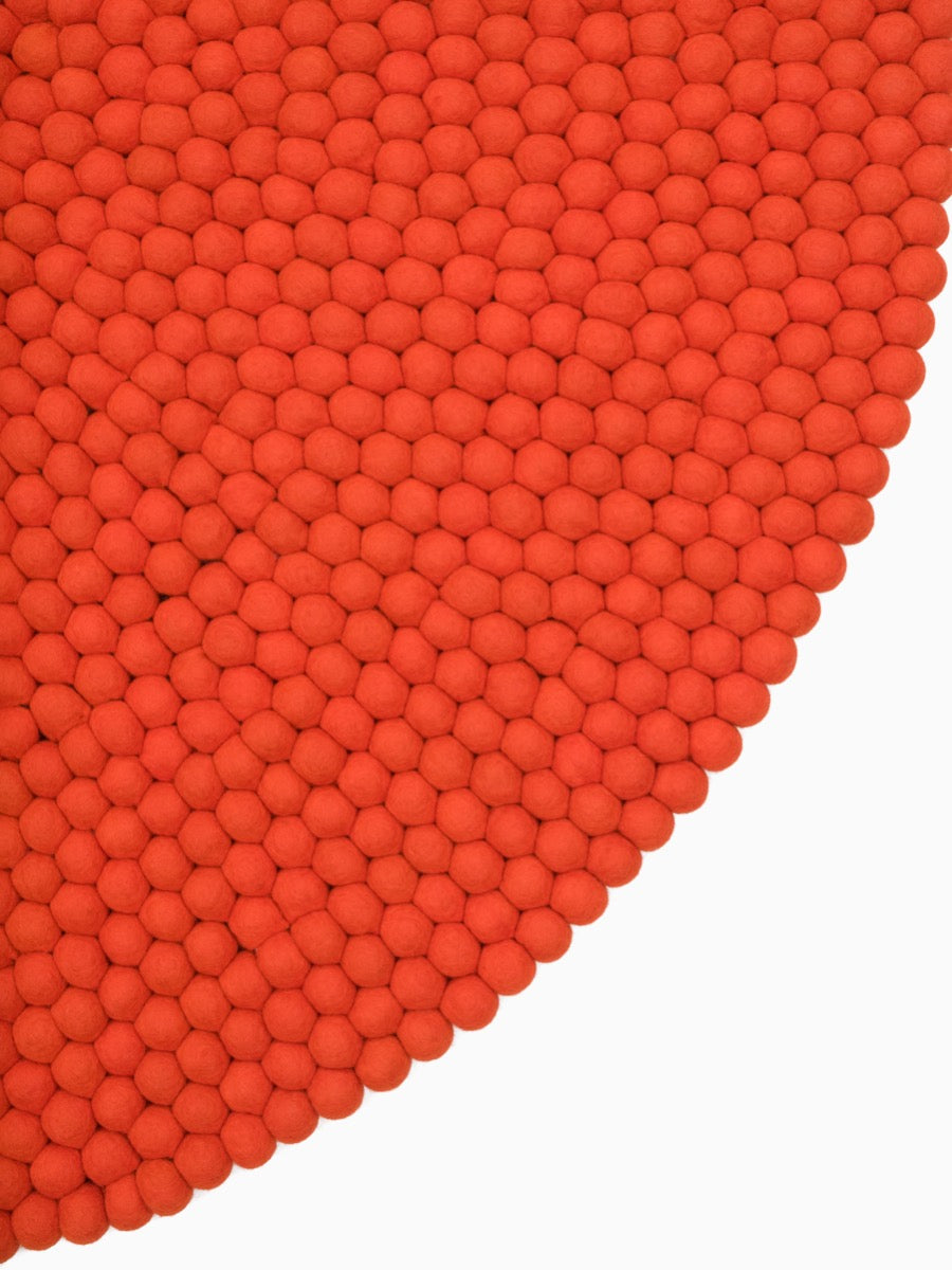 myfelt Mats Filzkugelteppich Rotorange rund Ø 50 cm