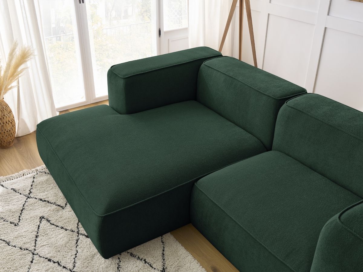 Bobochic Zephyr Ecksofa 260 × 165 cm Strukturstoff Grün Ecke links