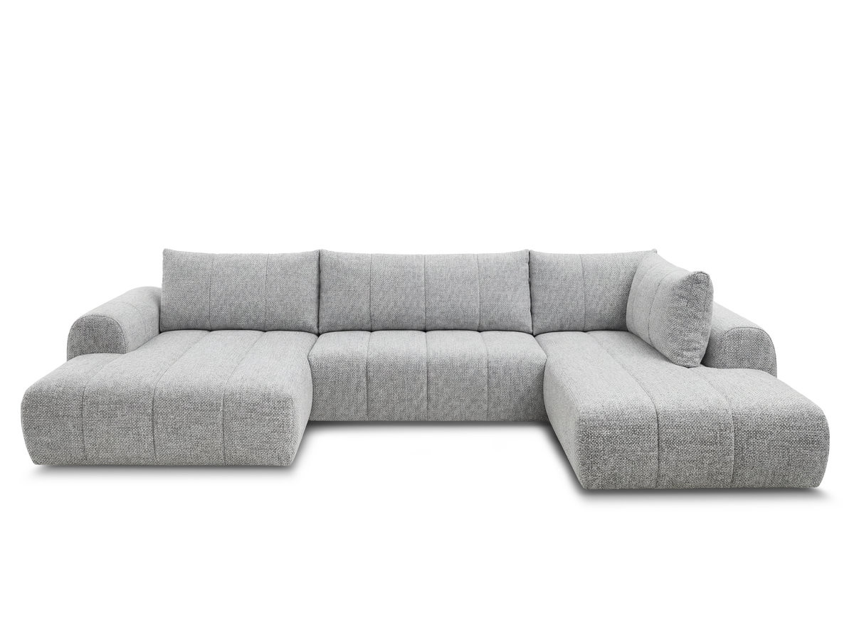 Bobochic Nesty Wohnlandschaft Melange-Stoff Hellgrau Ecke links