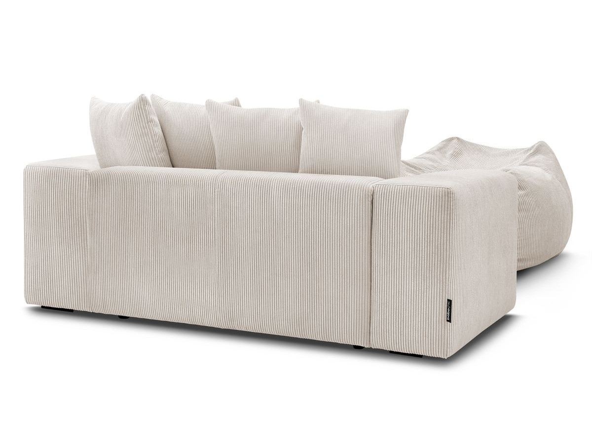 Bobochic Voltaire Sofa 2-Sitzer mit Pouf Cordsamt Beige