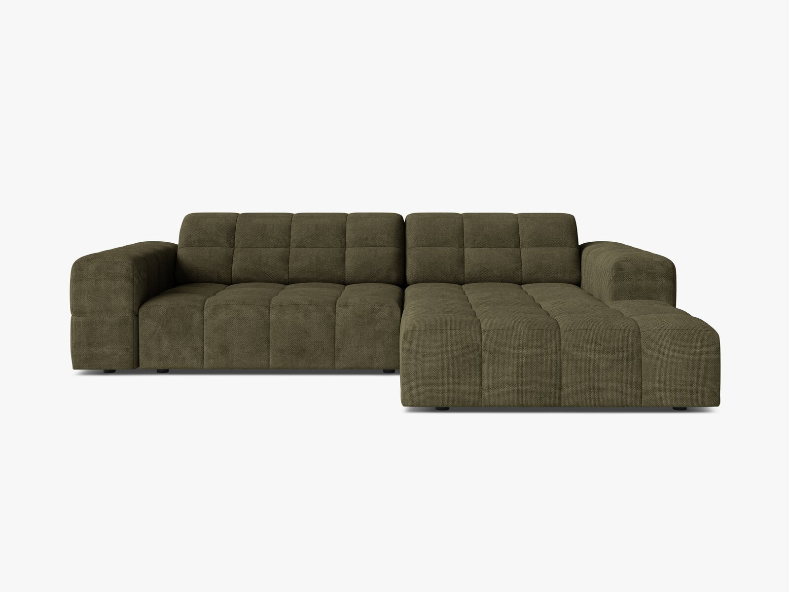 Micadoni Jennifer Ecksofa 4-Sitzer Rechts Chenille Eden Grün