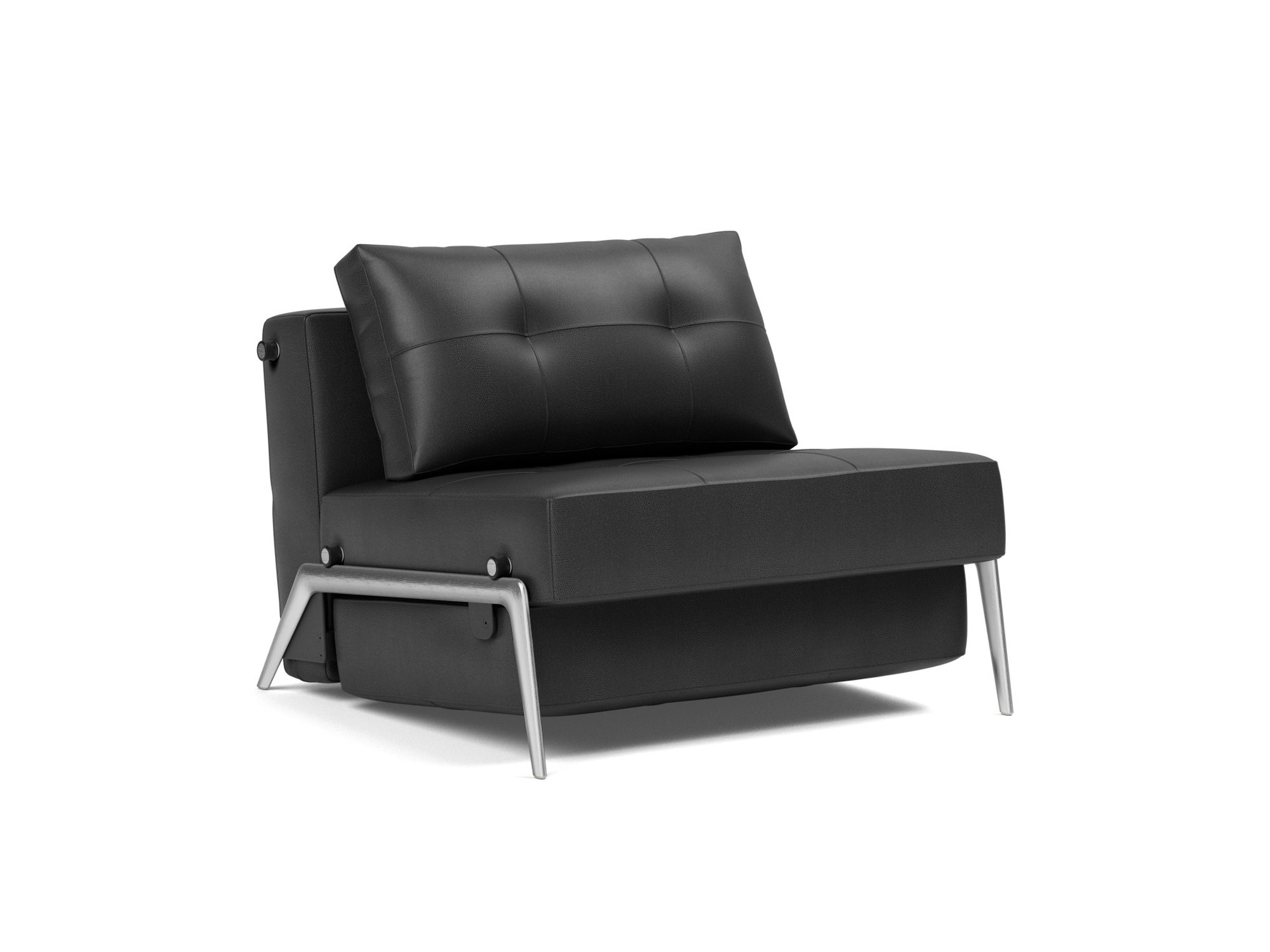 Schlafsessel Cubed 90 Lederoptik Faunal 550-Black Beine Aluminium