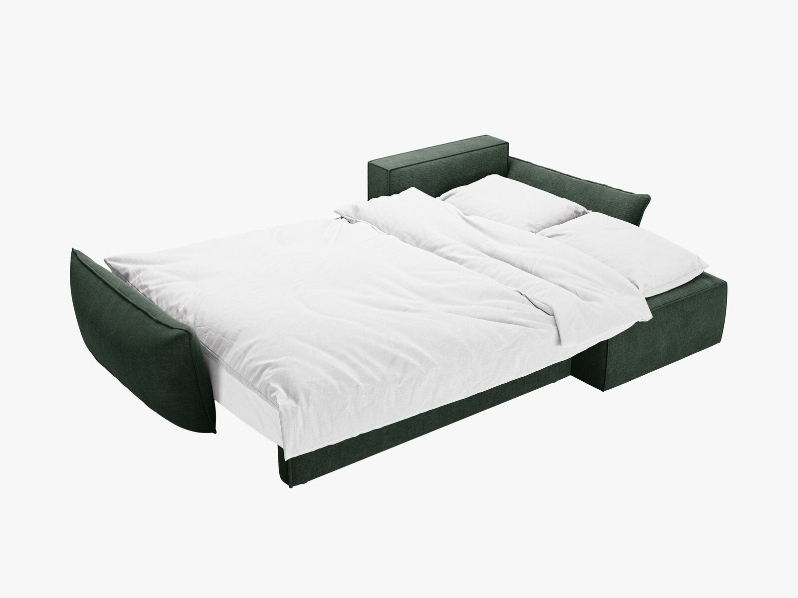 Micadoni Kaelle Ecksofa 4-Sitzer mit Schlaffunktion Rechts Chenille Over The Horizon Flaschengrün