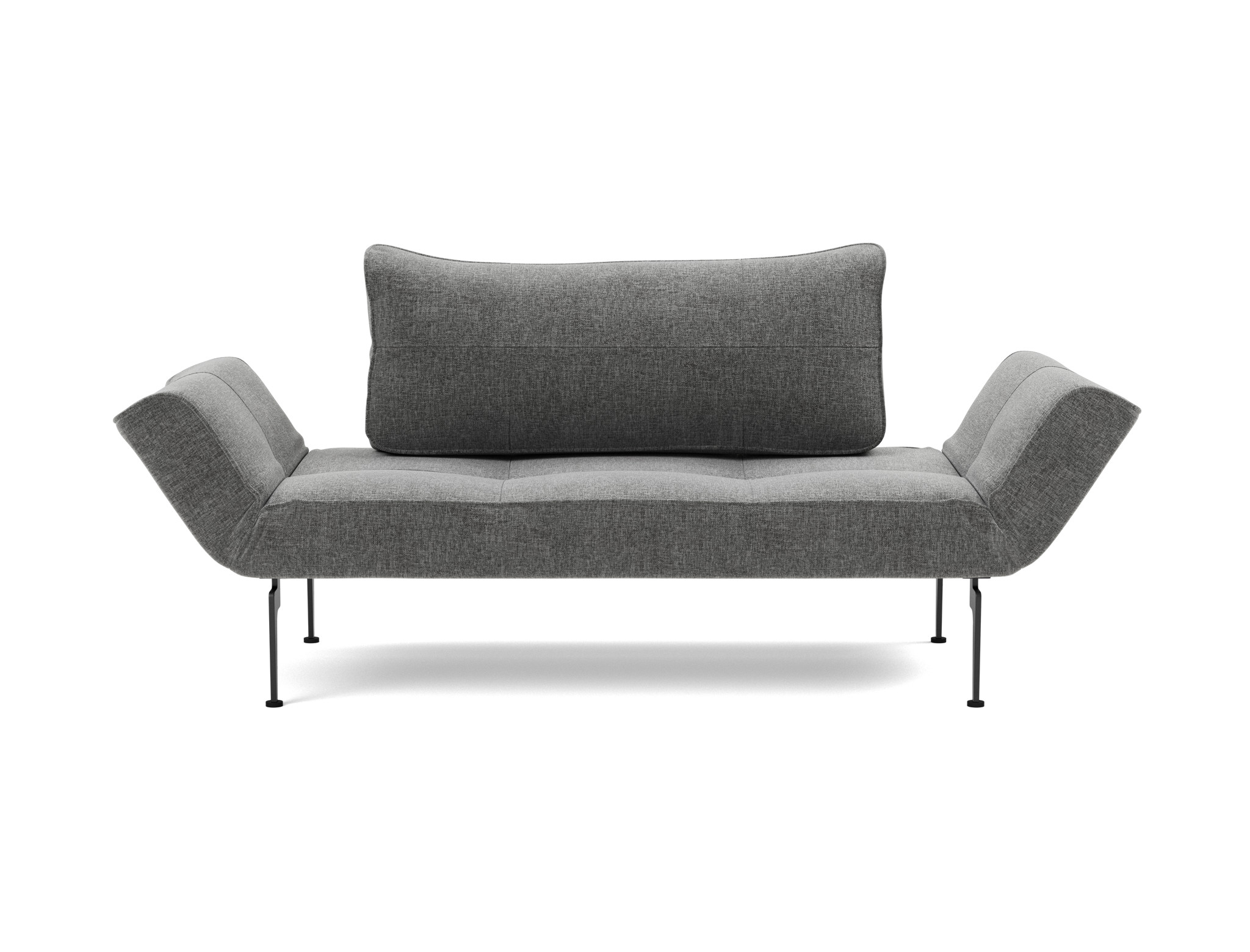 Tagesbett Zeal Strukturierter Stoff Twist 563-Charcoal Beine Laser schwarz