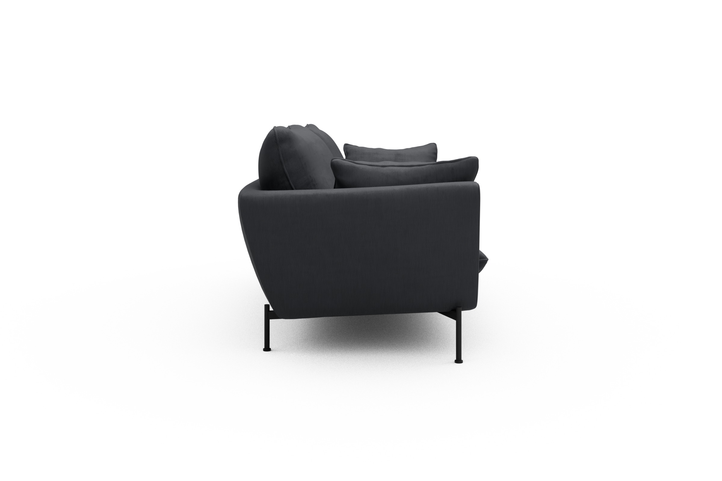 Sofa Anton 3-Sitzer Cordufine-Slate-Grey