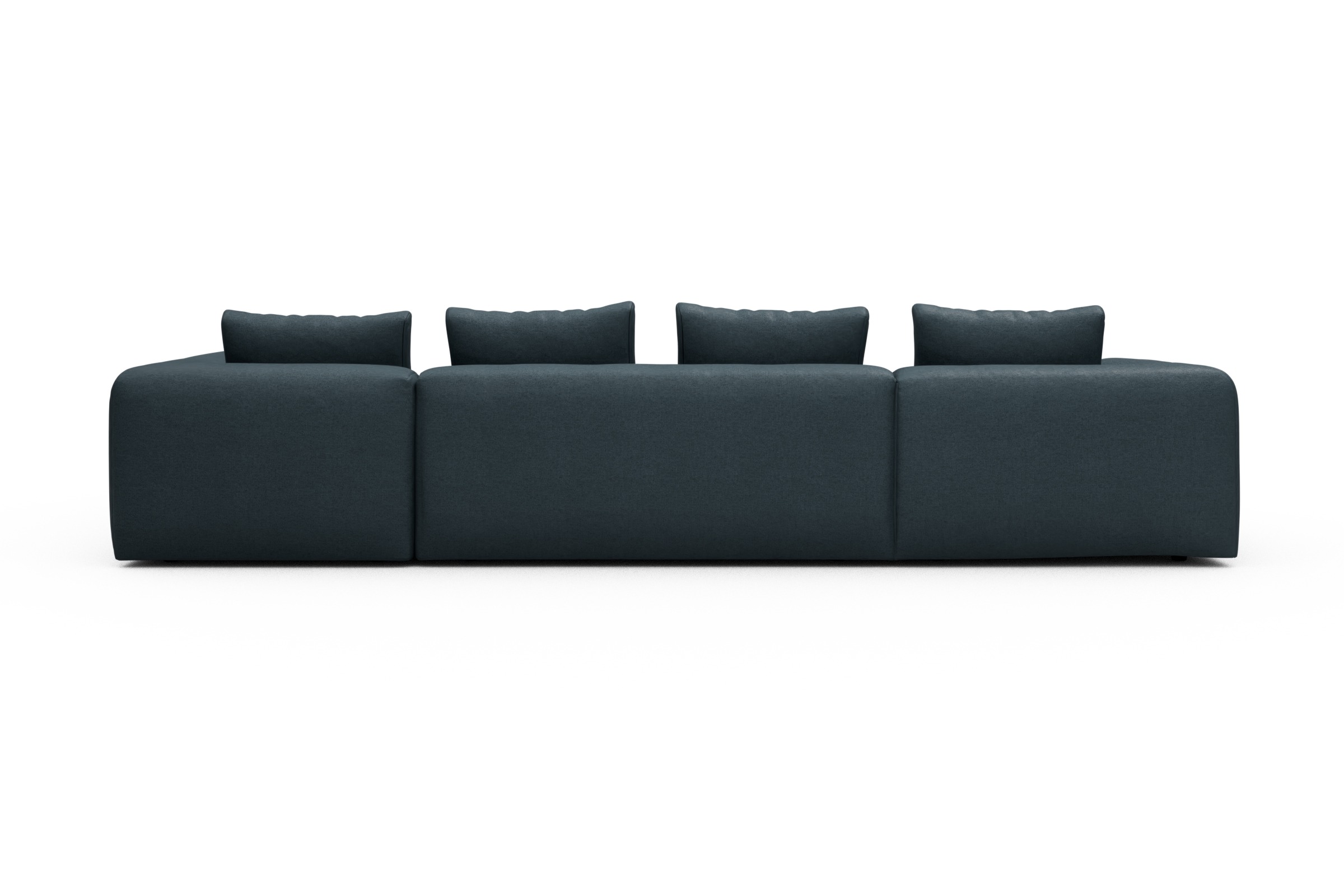 Wohnlandschaft Fred Chaiselongue links mit 2-Sitzer und lange Armlehne rechts Denari-Royal-Blue