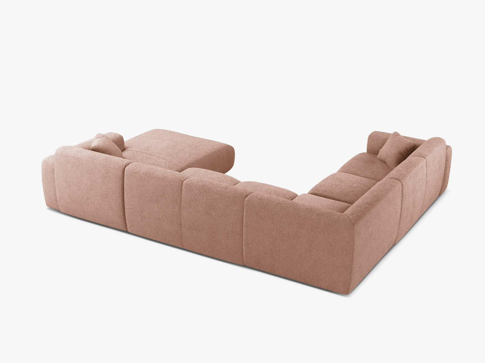 Micadoni Molino Panoramasofa 6-Sitzer Links Boucle Baloo Puderrosa