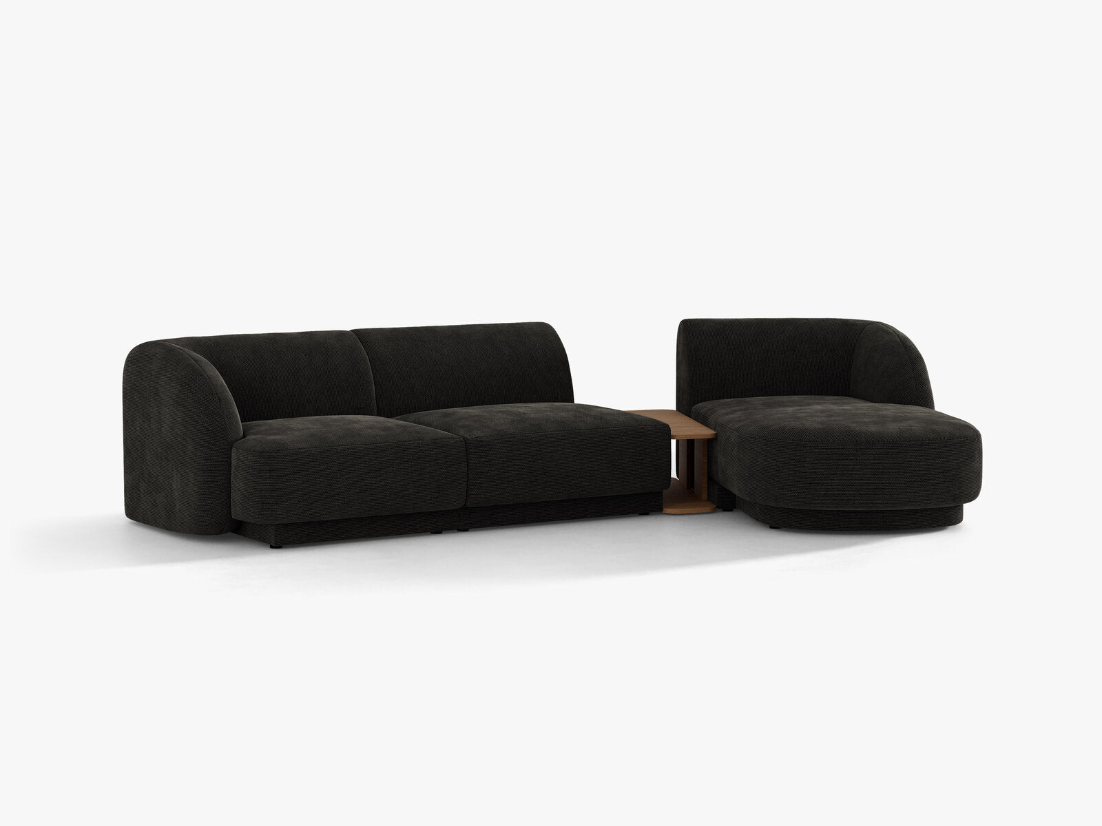 Micadoni Modulares Sofa Miley mit Recamiere 3-Sitzer Rechts Chenille Eden Anthrazit