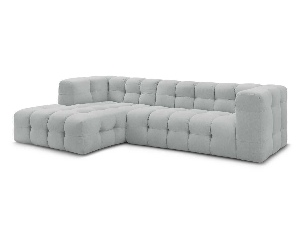 Bobochic Cloud Ecksofa 288 × 184 cm Stoff Hellgrau Ecke links
