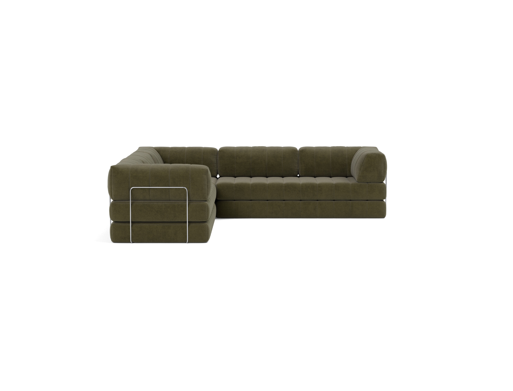 Eck-Schlafsofa CozyPad mit Armlehnen Kord Cordufine 316-Pine-Green