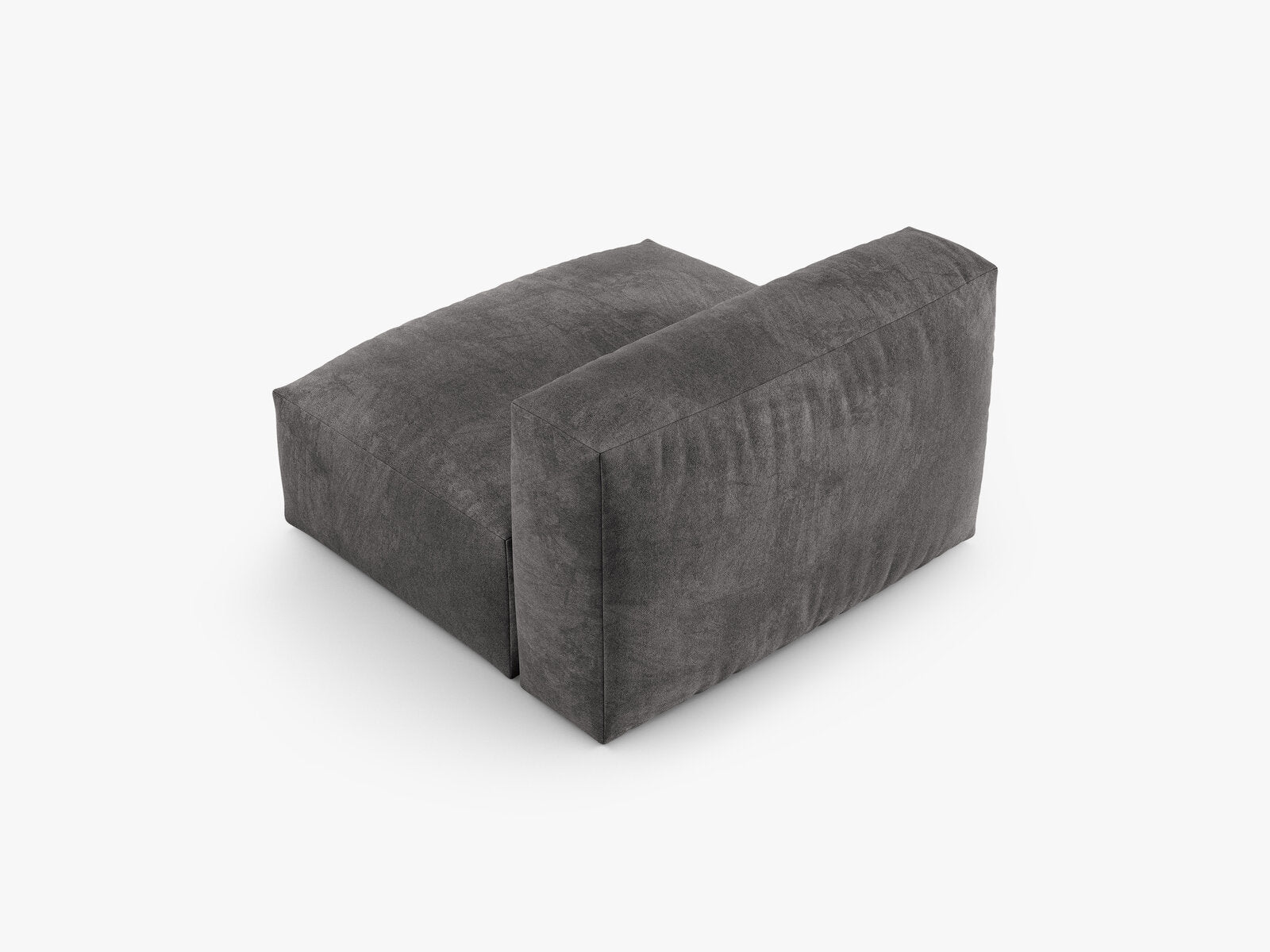 Micadoni Mittelmodul Martina 1-Sitzer 90cm Sitztiefe Samt Vogue Grau