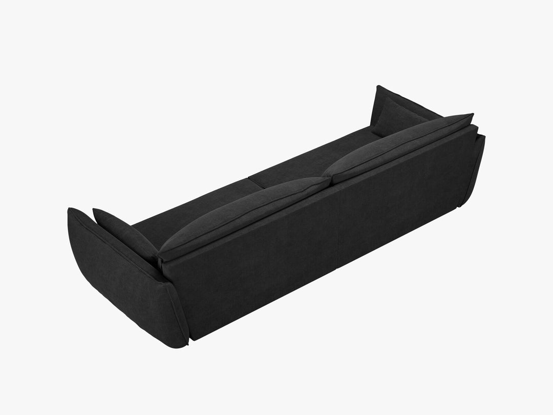 Micadoni 4-Sitzer Sofa Kaelle Chenille Over The Horizon Schwarz