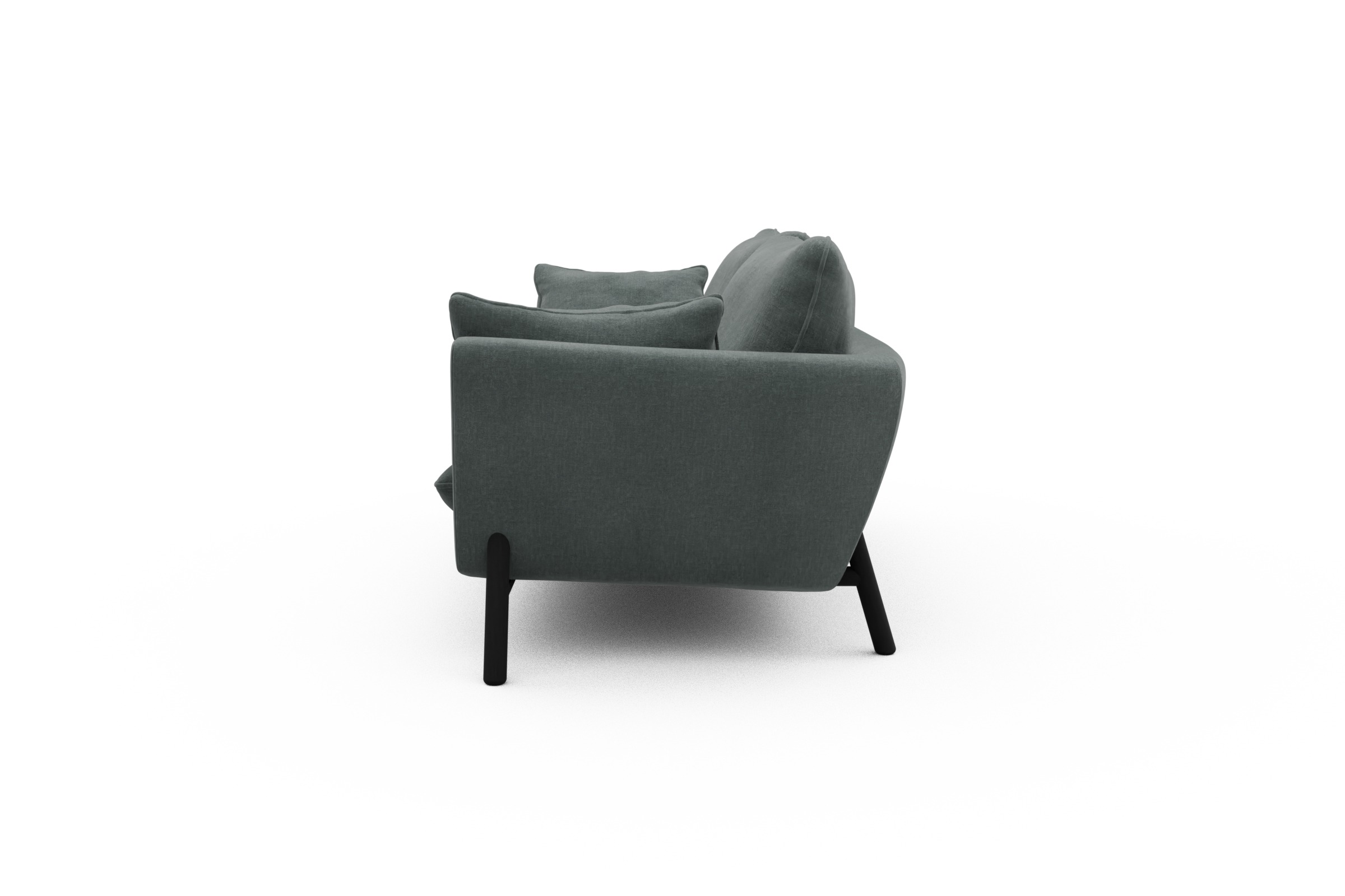 Sofa Emil 3-Sitzer Beinfarbe Eiche Schwarz Smooth-Silver-Grey