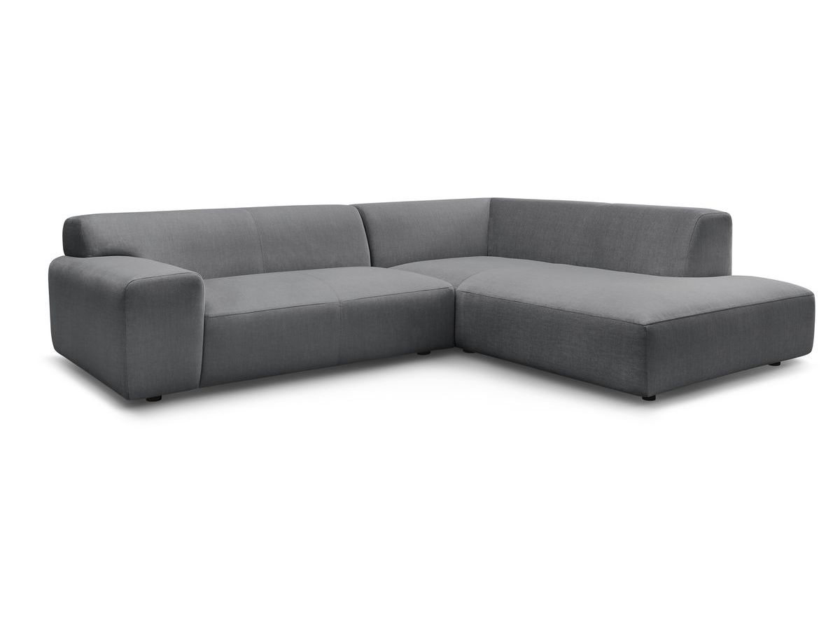 Bobochic Lavena Ecksofa 272 × 220 cm Samt Dunkelgrau Ecke rechts