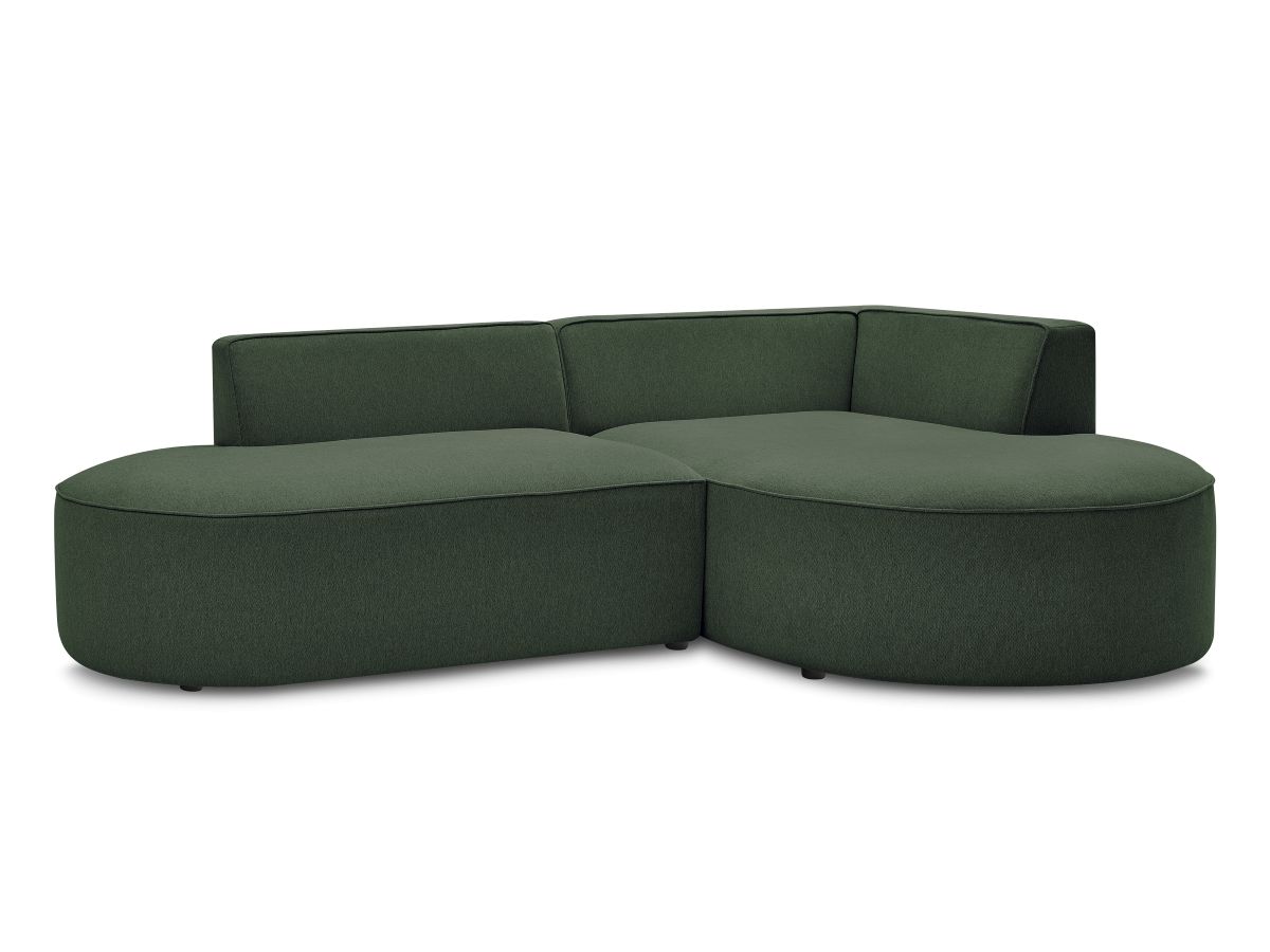 Bobochic Rousseau Ecksofa Melange-Stoff Grün Ecke rechts