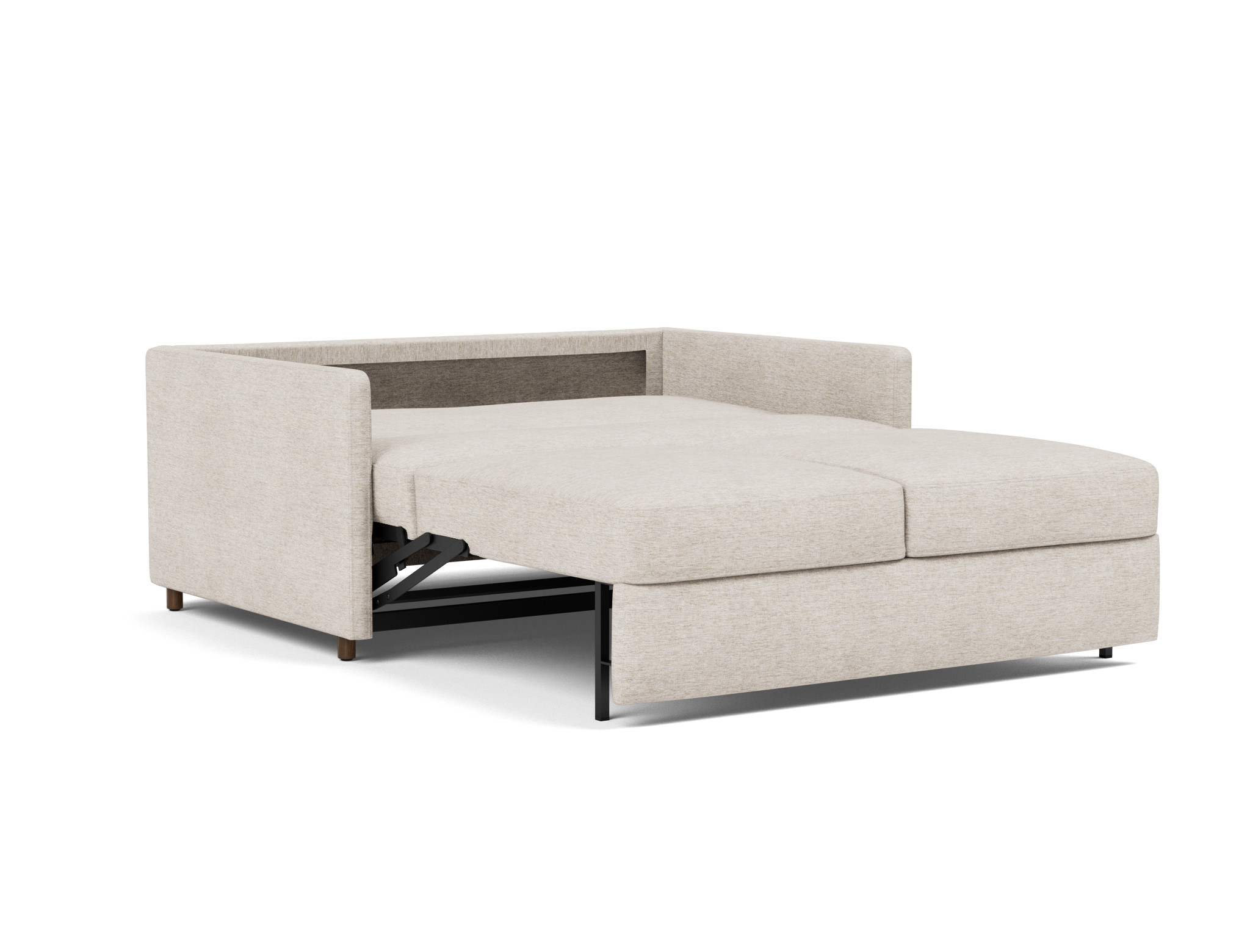 Schlafsofa Neah mit Slim-Armlehnen 140 Chenille Yuveno 470-Natural