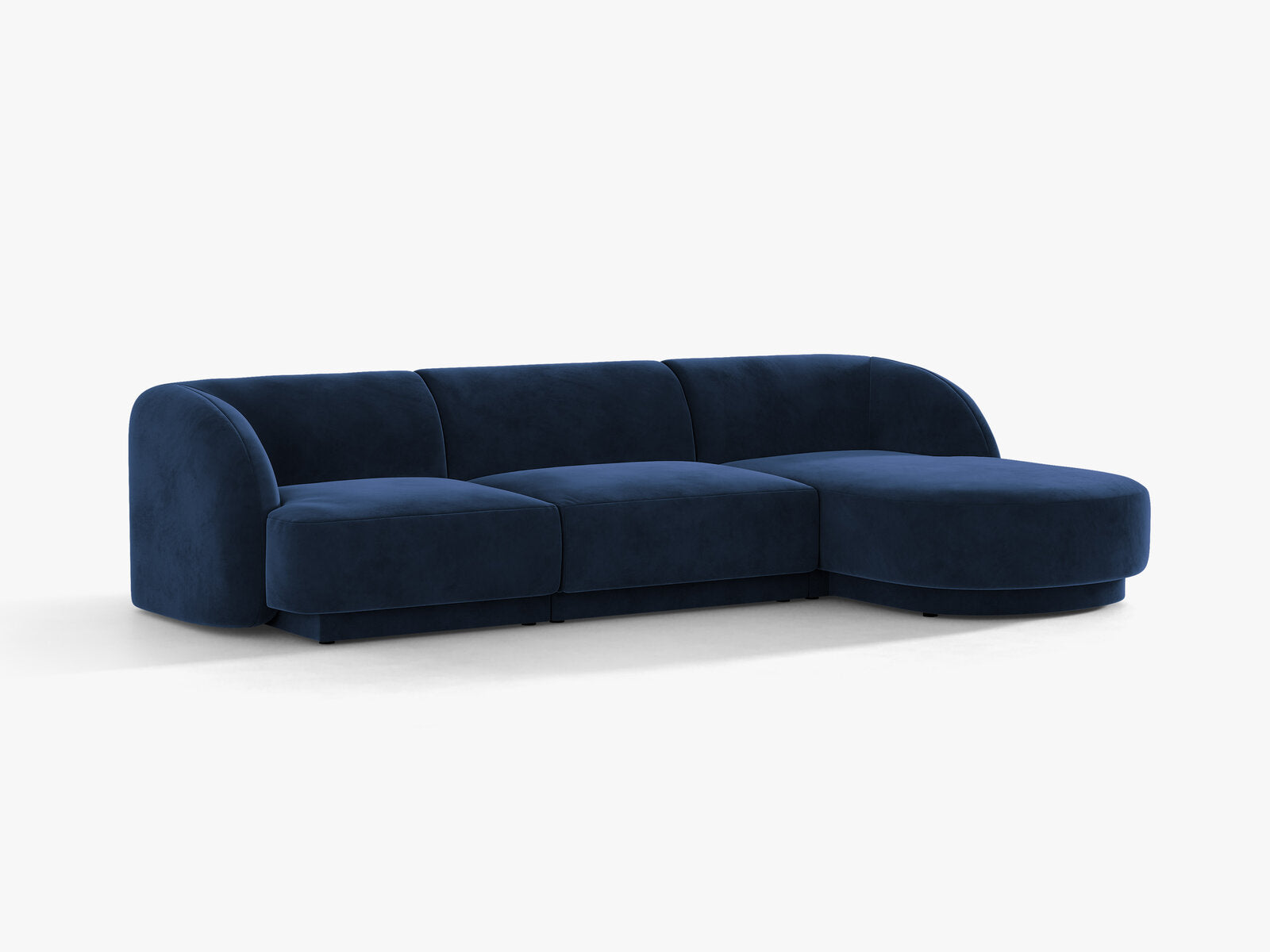 Micadoni Ecksofa Miley 4-Sitzer Rechts Samt Bluvel Königsblau