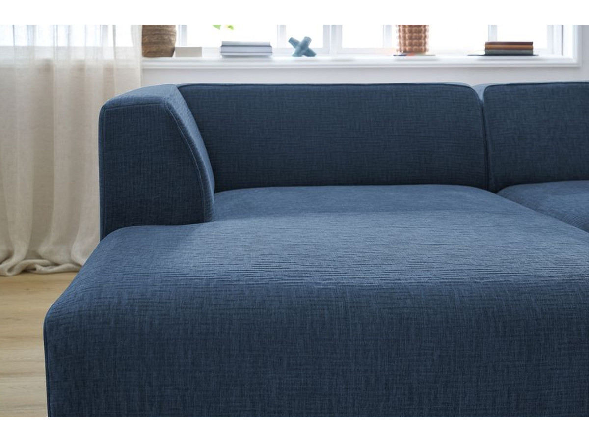 Bobochic Megeve Ecksofa Strukturstoff Dunkelblau Ecke links