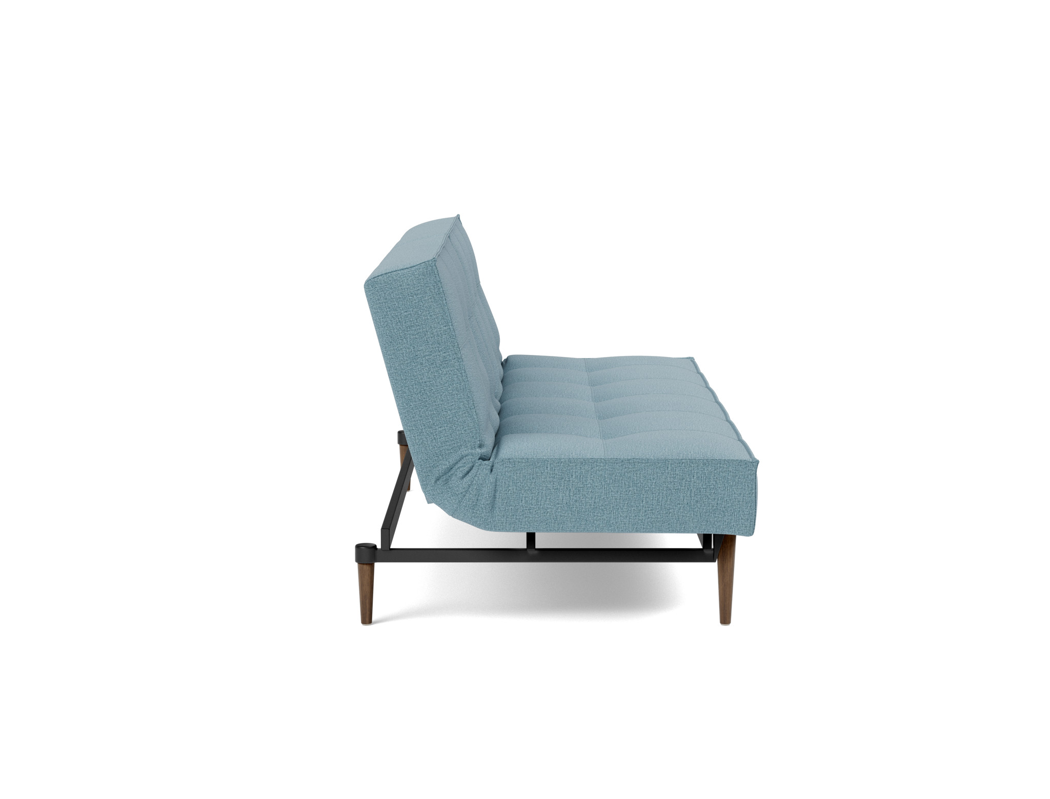 Schlafsofa Splitback Flachgewebe Mixed Dance 525-Light-Blue Beine Styletto Eiche dunkel
