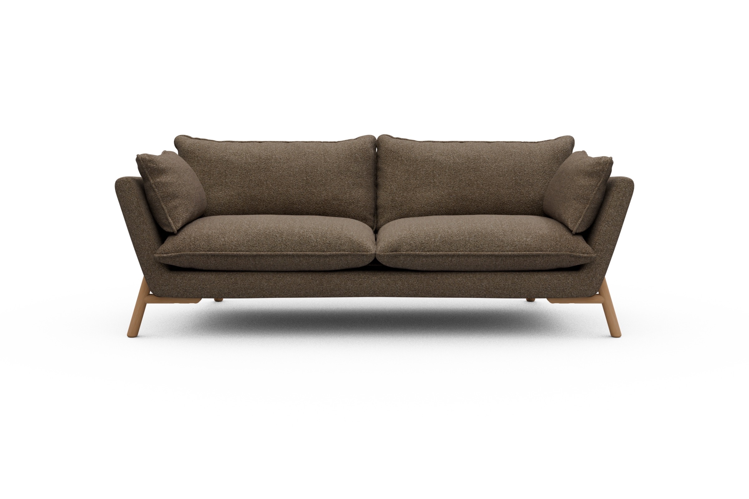 Skandi Home Sofa Emil PREMIUM 3-Sitzer Beinfarbe Eiche Natur Aivi-Khaki-Brown moebelfaktor