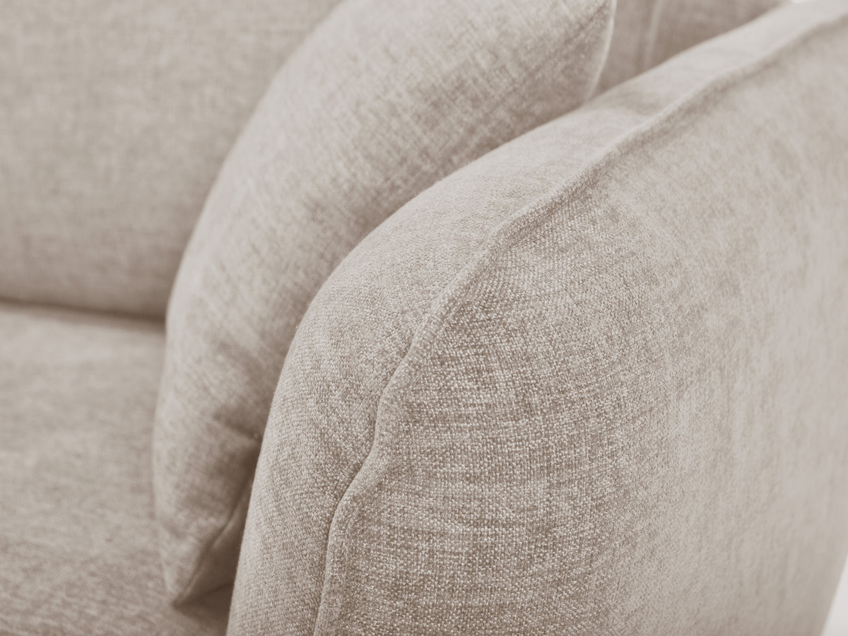 Bobochic Luigi Ecksofa mit Pouf Strukturstoff Beige Ecke links