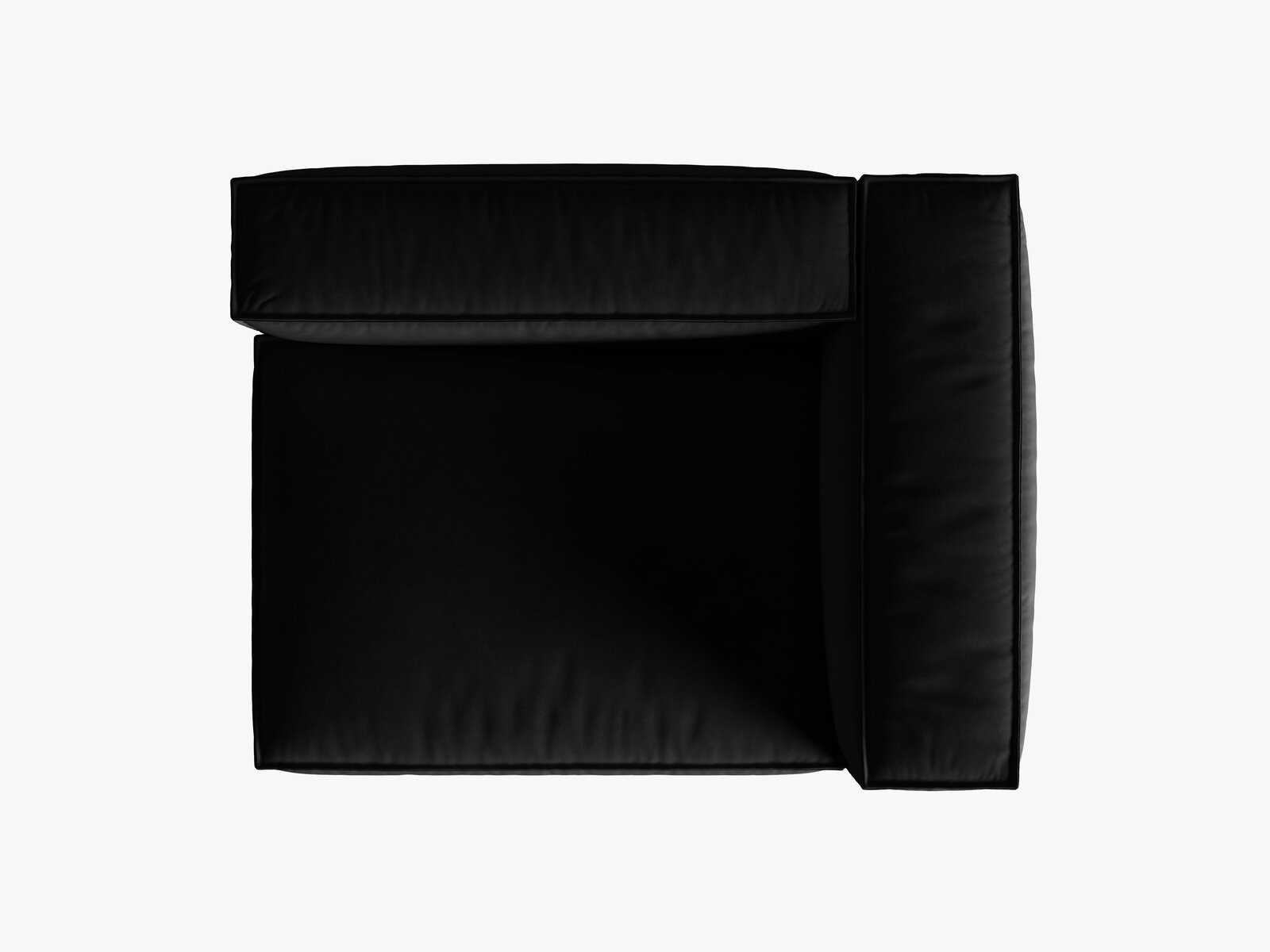 Micadoni Eckmodul Nuria 2-Sitzer Samt Paris Schwarz Rechts
