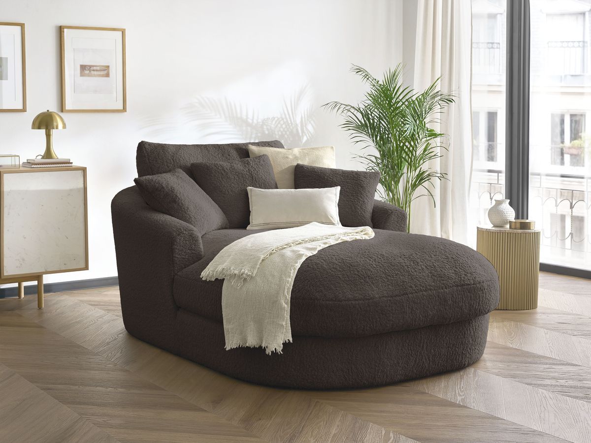 Bobochic Belem Méridienne-Modul Bouclé-Stoff Braun