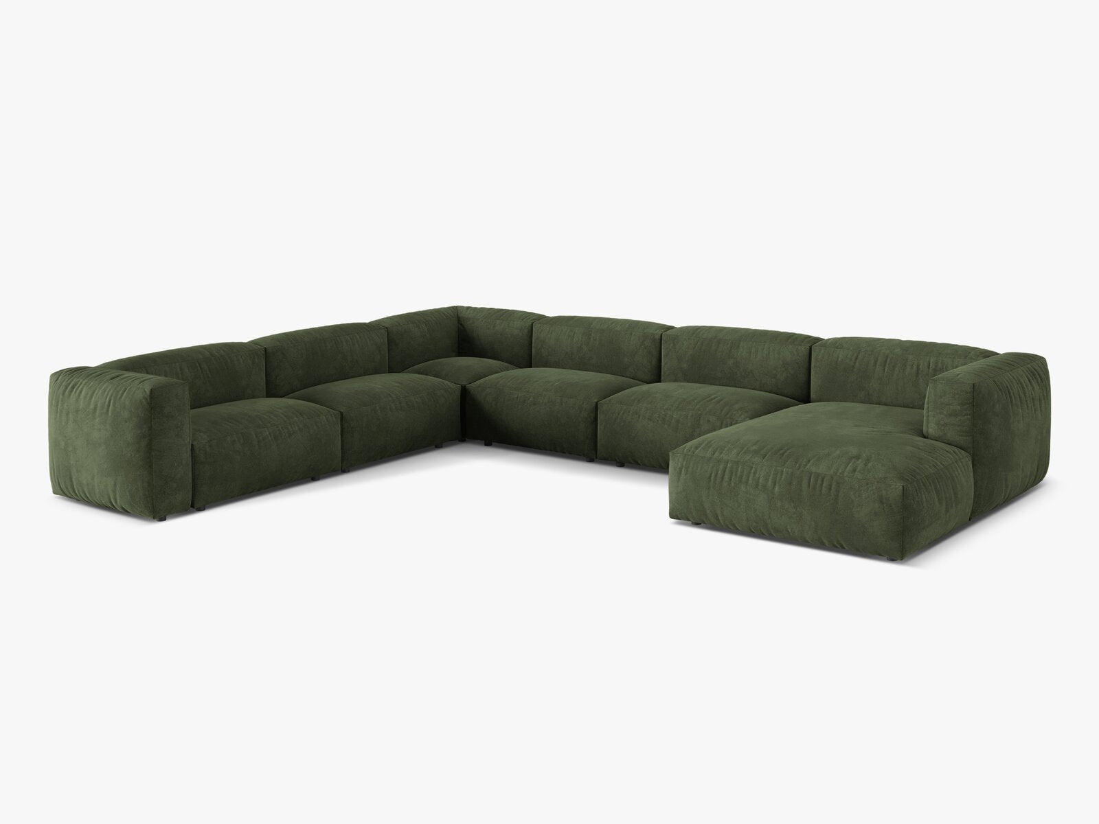 Micadoni modulares Ecksofa XL Martina 6-Sitzer Links Samt Vogue Grün