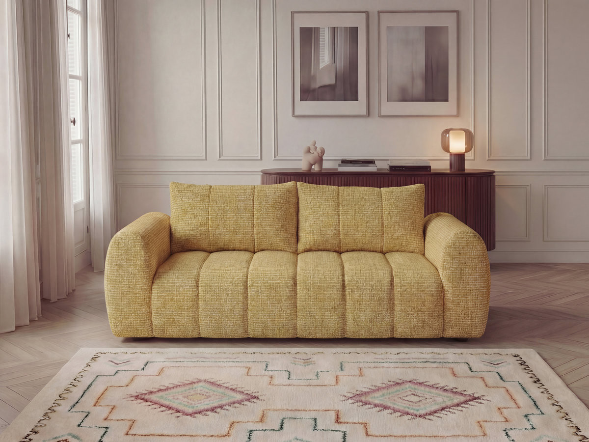 Bobochic Nesty Sofa 3-Sitzer Melange-Stoff Gelb